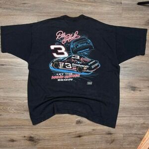 black faded vtg 1997 dale earnhardt graphic nascar heavyweight racing tee